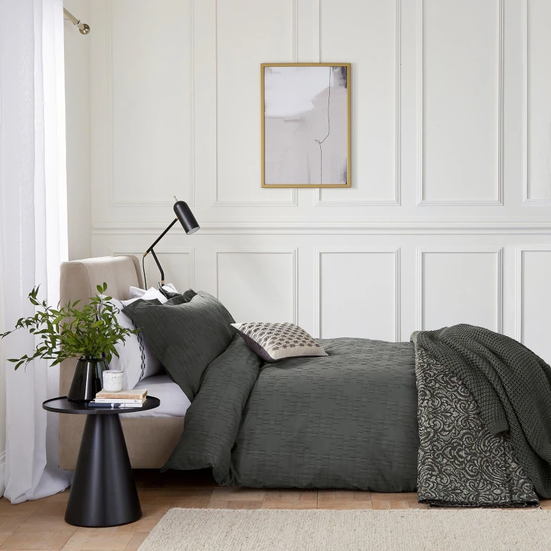 Image of Bedeck of Belfast Yana Duvet Set - Grey Grey Single