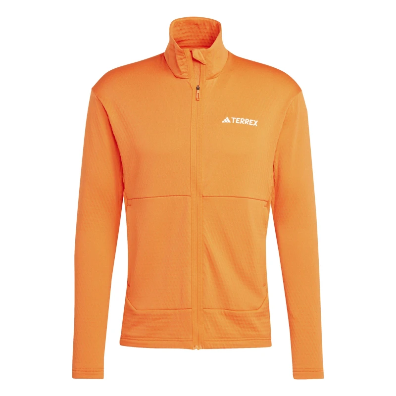 Image of adidas Mens Full Zip Baselayer Top Orange male XL