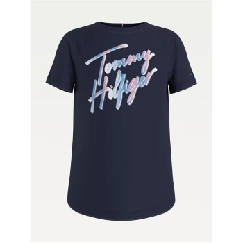 Image of Tommy Hilfiger Tommy Scrpt Tee C87JG99 - Twilight Navy