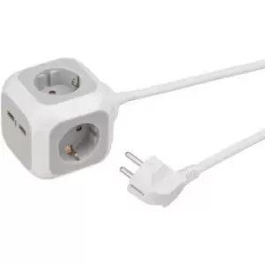 Image of Brennenstuhl 1150100 Socket cube 3x White, Grey PG connector