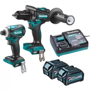 Image of Makita DK0114G204 40v Max XGT Cordless Combi Drill and Impact Driver Kit 2 x 2.5ah Li-ion Charger Bag
