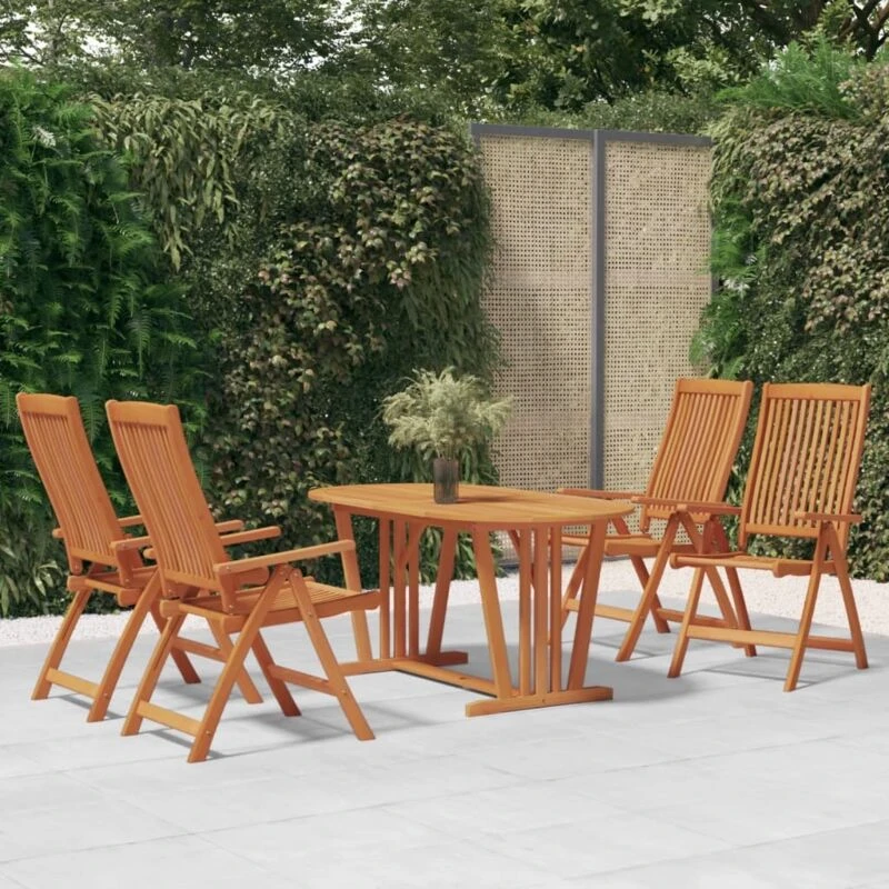 Image of vidaXL Folding Garden Chairs 4 pcs Solid Wood Eucalyptus, Brown 3087344