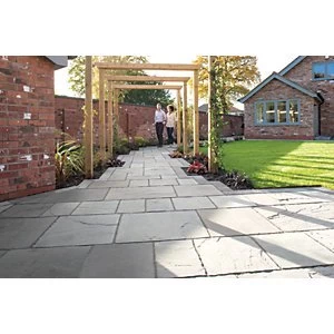 Image of Marshalls Antique Alverno Silver Birch Mixed Size Paving Patio Pack 15.5 m2