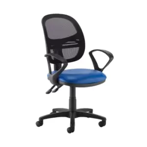 Image of Dams MTO Jota Mesh Medium Back Operators Chair with Fixed Arms - Nero Black Viny