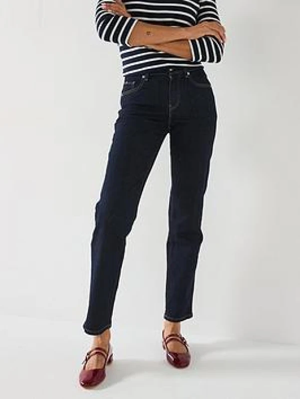 Image of Straight Stretch Denim Jeans