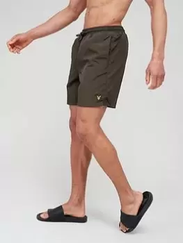 Image of Lyle & Scott Plain Swimshort - Olive, Olive Size XS Men