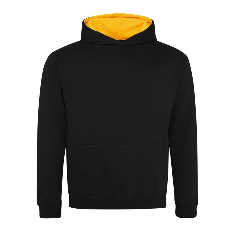 Image of AWDis Varsity Hoodie in Jet Black Size: 12-13 Years Jet Black Unisex 12-13 Years