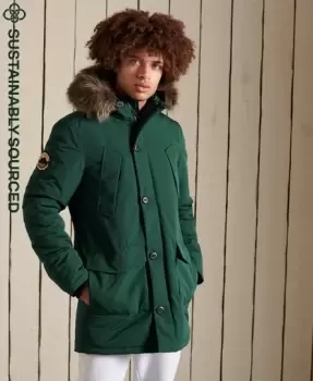 Image of Superdry Mens Everest Parka Coat Green / Bottle Green - Size: S
