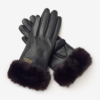 Image of Biba BIBA Faux Fur Leather Gloves - Black