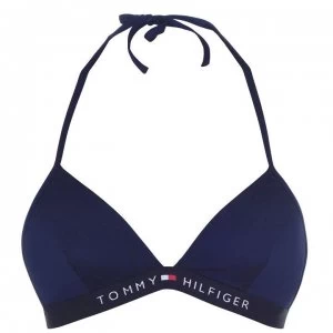 Image of Tommy Bodywear Logo Triangle Bikini Top - Pitch Blue CUN