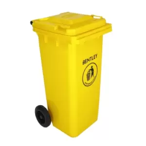 Image of Charles Bentley 120 Litre Wheelie Bin - Yellow