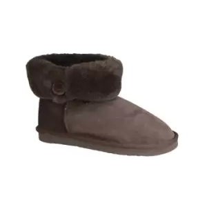 Image of Eastern Counties Leather Womens/Ladies Freya Cuff And Button Sheepskin Boots (4 UK) (Chocolate)