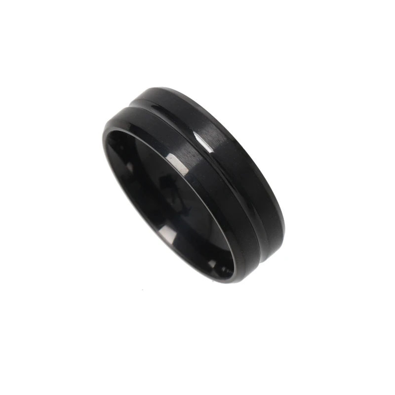 Image of Fabric Stainless Steel Ring - Black S