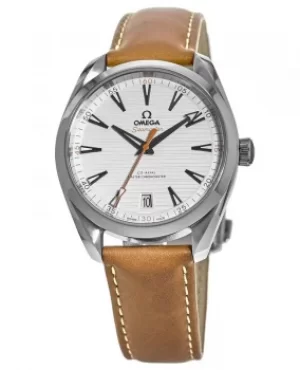 Image of Omega Seamaster Aqua Terra 150m Master Co-Axial Silver Dial Brown Leather Mens Watch 220.12.41.21.02.001 220.12.41.21.02.001