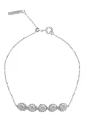 Image of Ladies Olivia Burton Silver Plated Flower Show Rope Chain Bracelet OBJ16FSB12