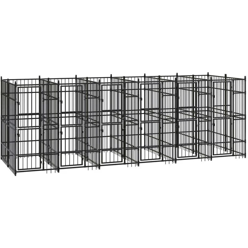 Image of VIDAXL Outdoor Dog Kennel Steel 11.06 m² Vidaxl 8720286871201