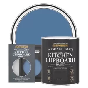 Image of Rust-Oleum Kitchen Cupboard Paint - Blue SILK - 750ml