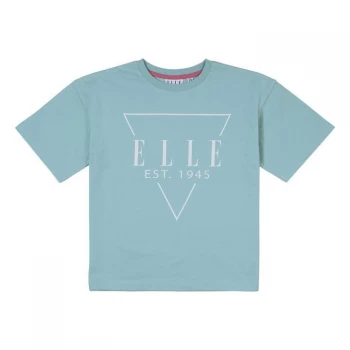 Image of Elle Triangle Logo T Shirt - Crystal Blue