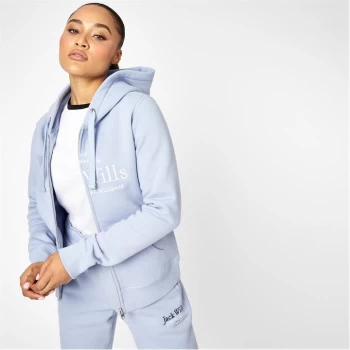 Image of Jack Wills Hunston Logo Zip Hoodie - Soft Blue