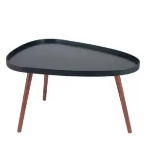 Image of Black MDF & Brown Pine Wood Teardrop Coffee Table