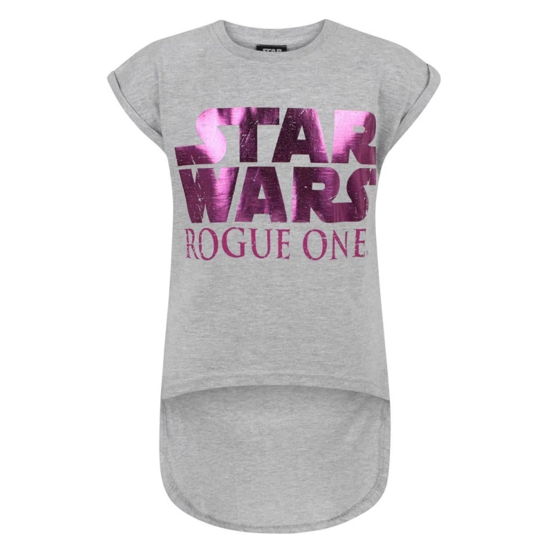 Image of (11-12 Years) Star Wars Short Sleeved T-Shirt (Girls Grey)