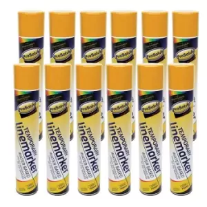 Image of ProSolve Temporary Linemarker Spray Paint , Yellow - 12 x 750ml