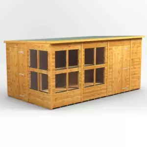 Image of 14X8 Power Pent Potting Shed Combi Including 6ft Side Store