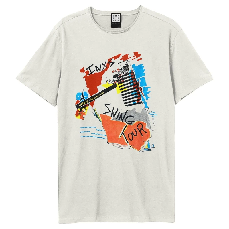 Image of Amplified Amplified Men Swing Tour INXS T-Shirt in White Size: X-Small White XS Male 5063750772233