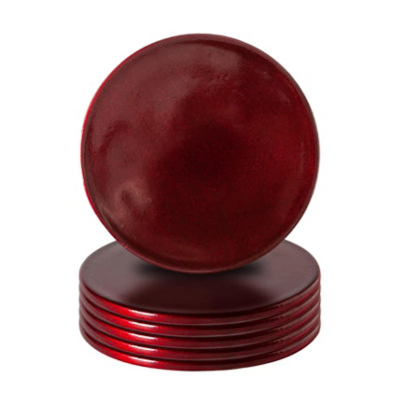 Image of Argon Tableware Metallic Coasters - 10Cm - Red - Pack Of 6