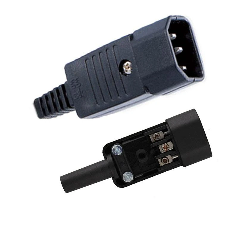 Image of Kaiser 10 AMP C14 IEC 320 REWIREABLE PLUG CONNECTOR - WIRE INSERT