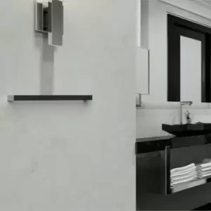 Image of Square Brushed Single Bar Heated Towel Rail 19W - Burdock