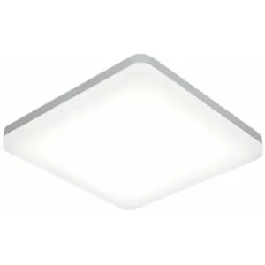 Image of Loops - Slim Square LED Flush Ceiling Light 22W Cool White IP44 Sliver Bathroom Lamp
