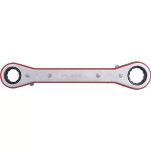 Image of Imperial Double End Ring Ratchet Spanner, Chrome Vanadium Steel, 12 Points, 3/8IN. X 7/16IN.
