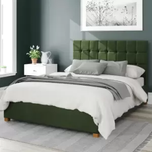 Image of Aspire Sinatra Velvet Kingsize Ottoman Bedframe Forest Green