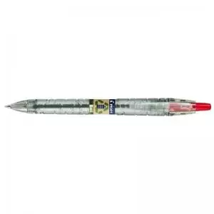 Image of Pilot Ecoball Recycled Ballpoint Pen 1.0mm Tip 0.27mm Line Red Pack 10
