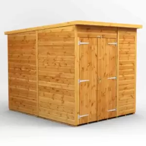 Image of Power 6' x 8' Pent Windowless Double Door Garden Shed