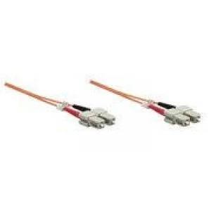 Image of Intellinet Fibre Optic Patch Cable Duplex Multimode SC/SC 62.5/125 m OM1 2m LSZH Orange Fiber Lifetime Warranty