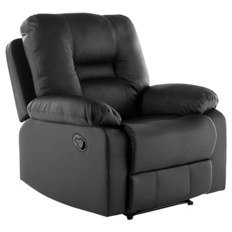 Image of Beliani Recliner Chair Bergen Faux Leather Black
