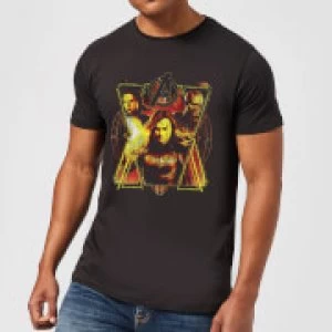 Image of Avengers Endgame Distressed Sunburst Mens T-Shirt - Black - M