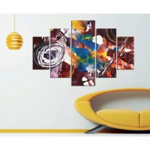 Image of ST049 Multicolor Decorative MDF Painting (5 Pieces)