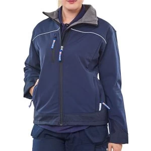 Image of Click Workwear Ladies Soft Shell Water Resistant Jacket Medium Navy