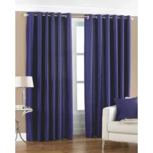 Image of Riva Home Fiji Faux Silk Ringtop Curtains (46x72 (117x183cm)) (Royal Blue)