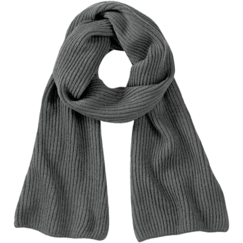 Image of Beechfield Beechfield Men Metro Knitted Scarf in Light Grey Light Grey One Size Male 5063377402841