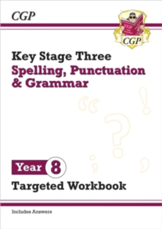 Image of New KS3 Year 8 Spelling, Punctuation and Grammar Targeted Workbook (with answers) Paperback / softback