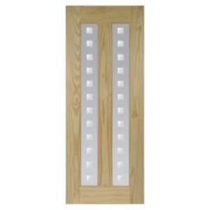 Image of Vertical 2 panel Clear pine Internal Door H2032mm W813mm