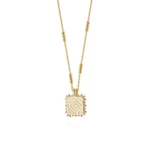 Image of Daisy London 18ct Gold Plate Artisan Square Necklace 18ct Gold Plate
