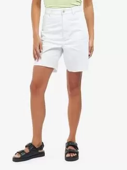 Image of Barbour International Galica Raw Hem Denim Short - White, Size 8, Women