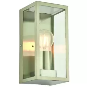 Image of Saxby Breton - Outdoor Wall Lantern 1 Light Wall IP44 28W Brushed Stainless Steel
