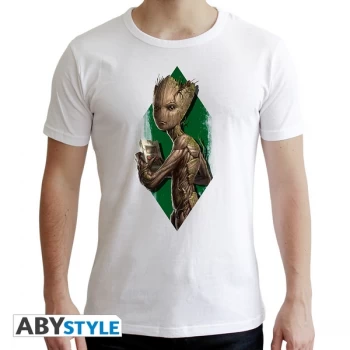 Image of Marvel - Teen Groot Mens Medium T-Shirt - White