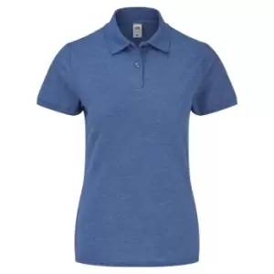 Image of Fruit Of The Loom Womens Lady-Fit 65/35 Short Sleeve Polo Shirt (L) (Heather Royal)